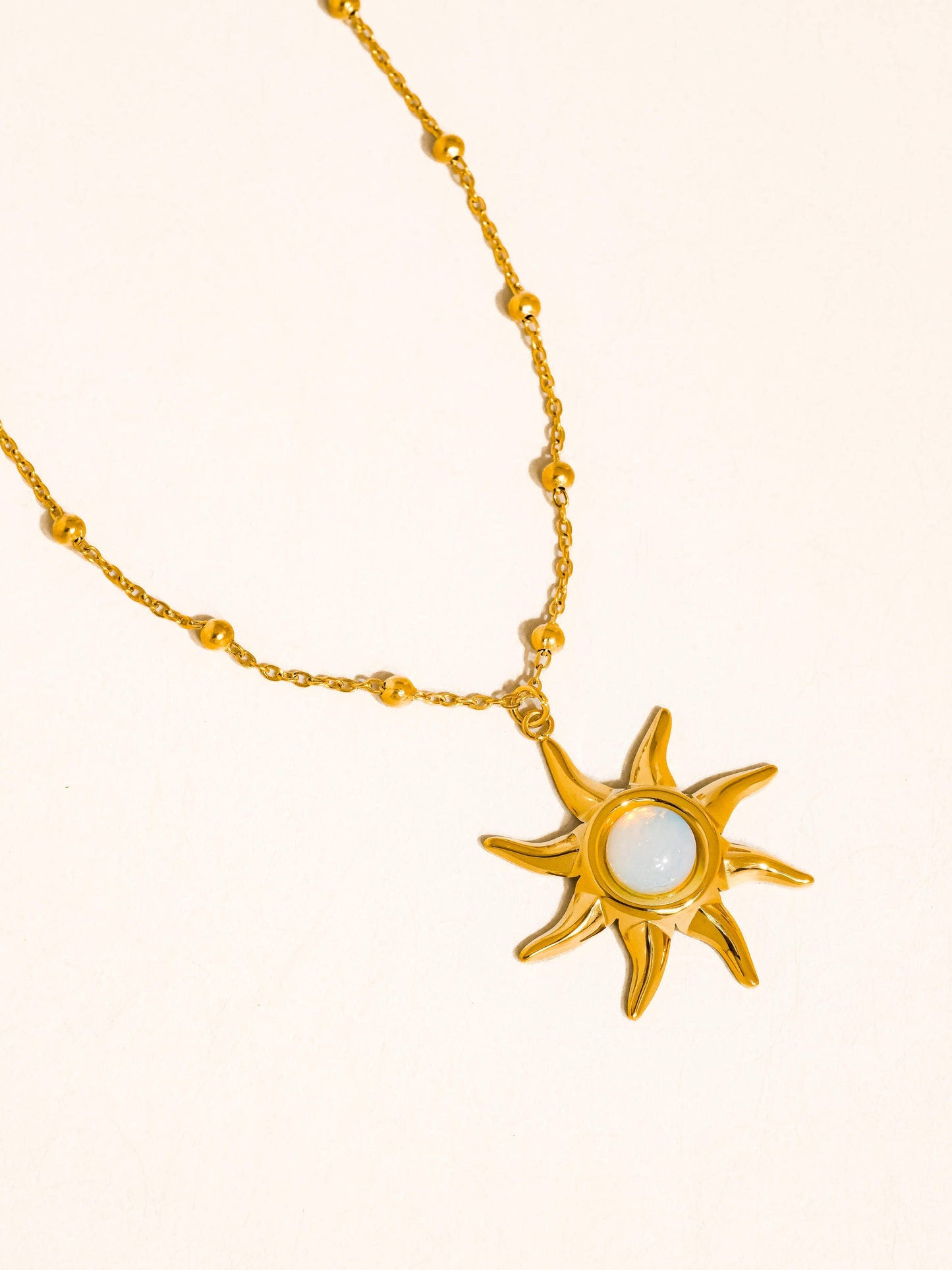 Astoria 18K Gold Non-Tarnish Sun Pendant Chain Necklace