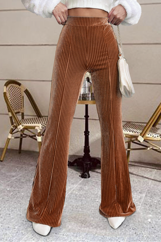 High Waist Flare Corduroy Style Pants