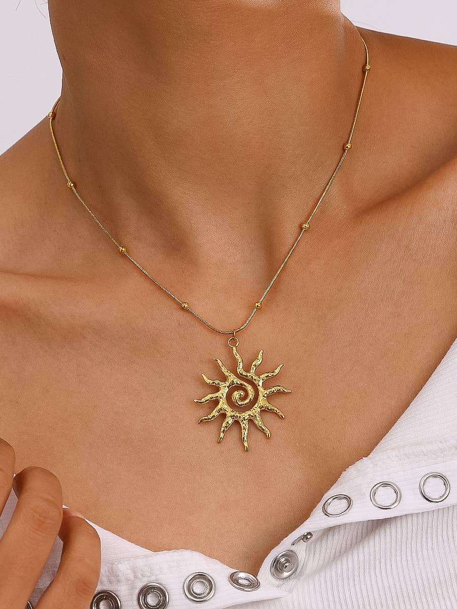 Golden Rays Sun Necklace