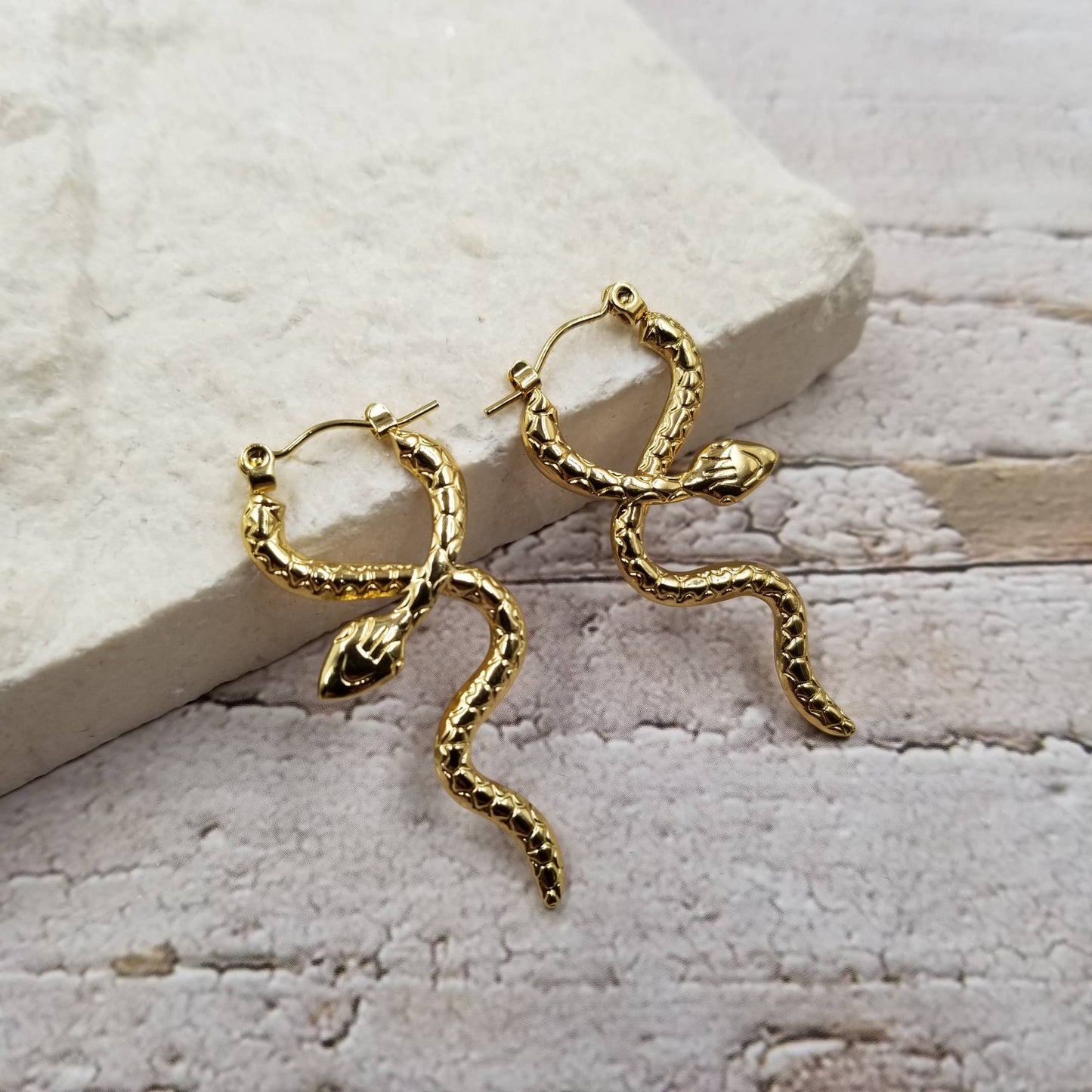 Cross Wrap Snake Earrings