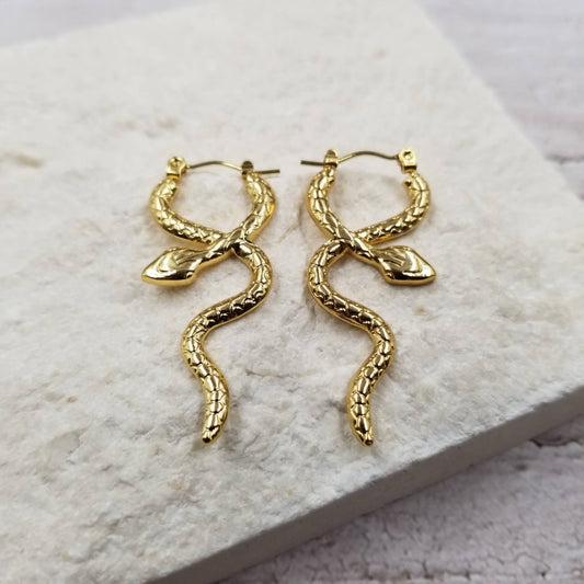 Cross Wrap Snake Earrings